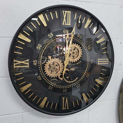 Antique Gold Wall Clock with Gears