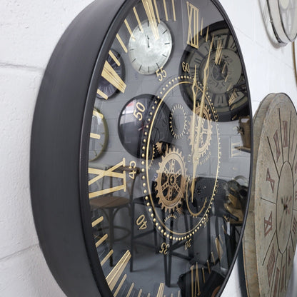 Antique Gold Wall Clock with Gears