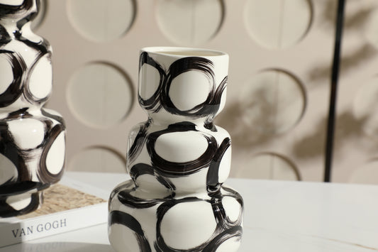 Ink Circle Layered Vase - Small