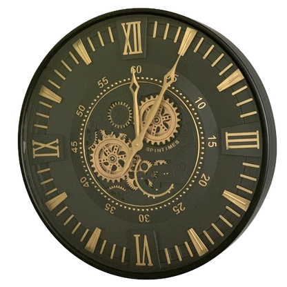 Antique Gold Wall Clock with Gears