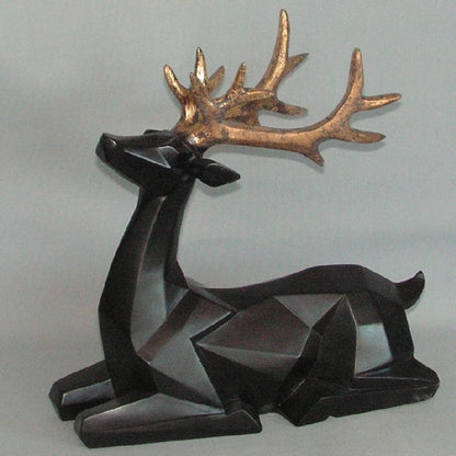 Black Geo Stag with Gold Antlers