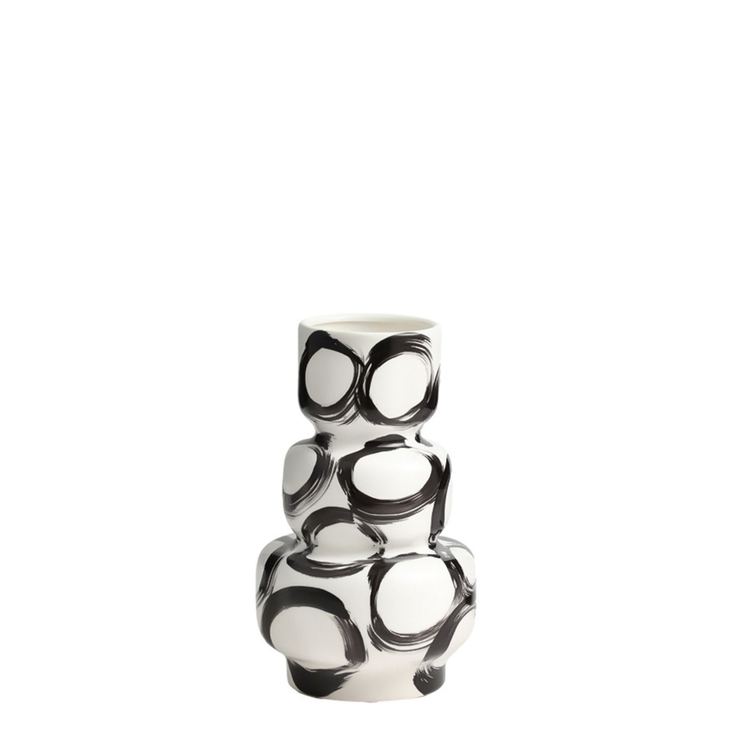 Ink Circle Layered Vase - Small