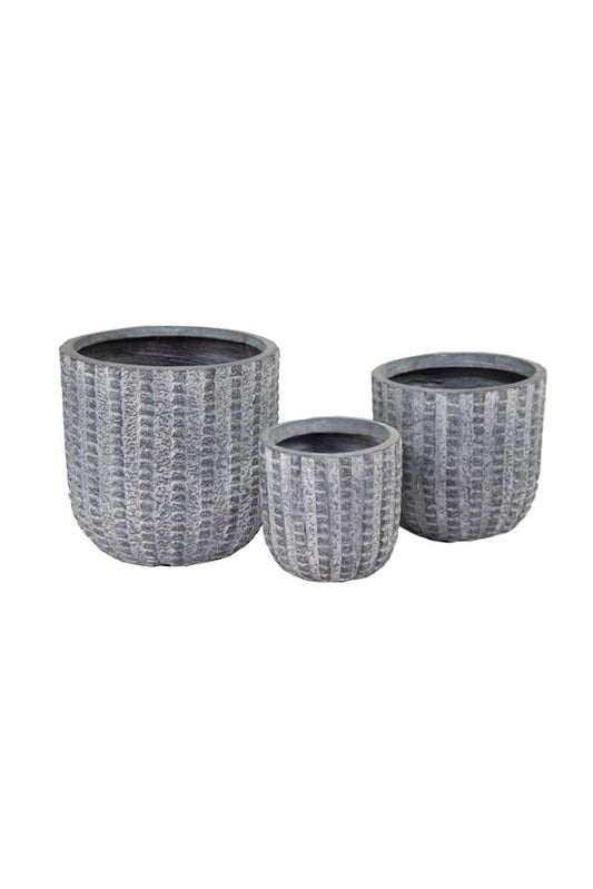 Arkansas Clayfibre Pot Washed Grey-Set of 3