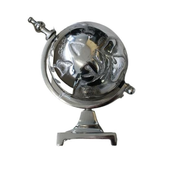 Embossed Globe on Base Silver