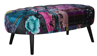 Oval Patchwork Ottoman