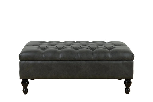 Ottoman with Storage - Charcoal