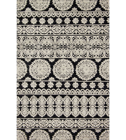 Lotus Rug Black/Silver | 150x229