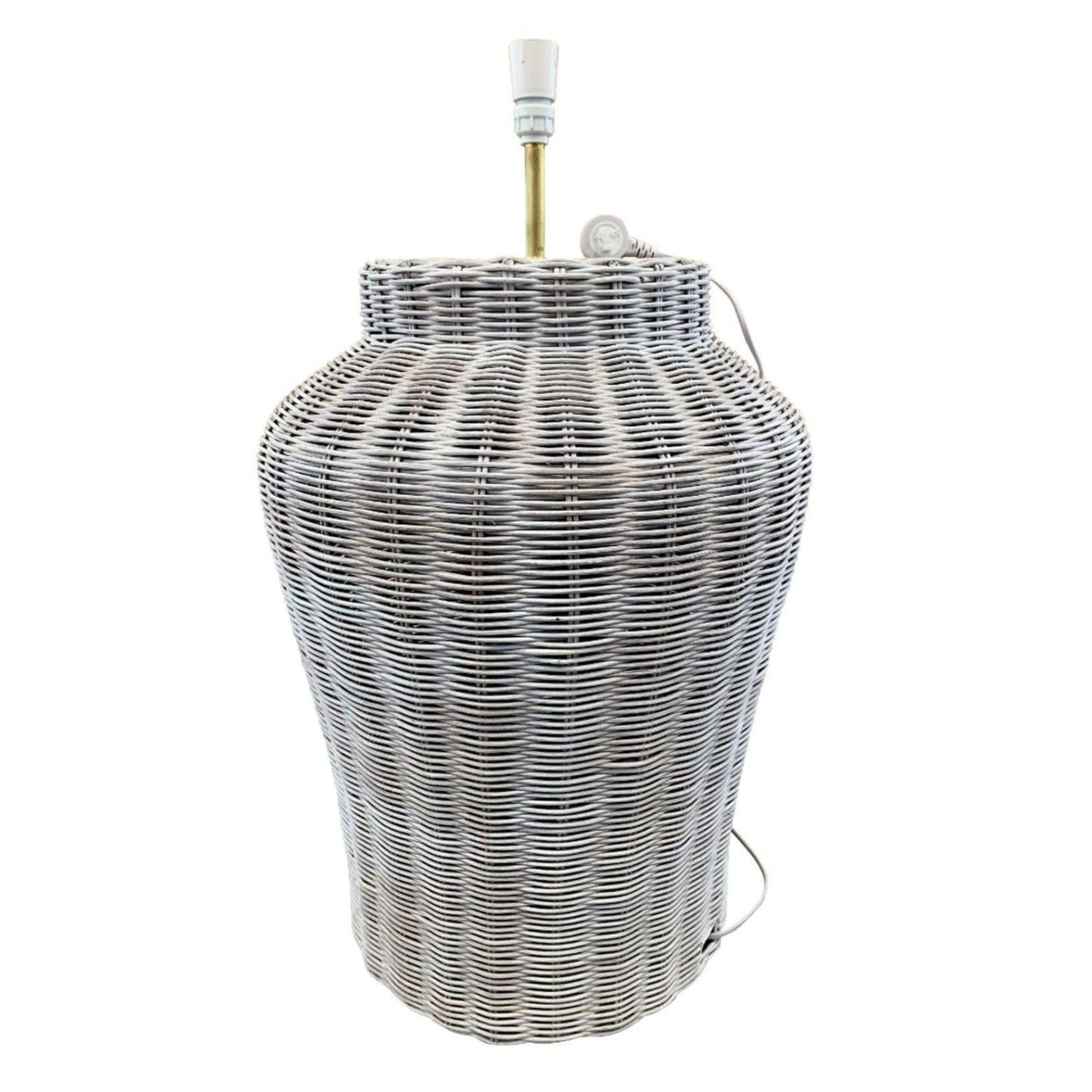 Rattan White Lamp Base Med