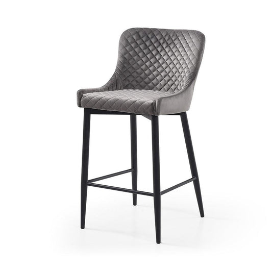 London Barstool - Grey Velvet