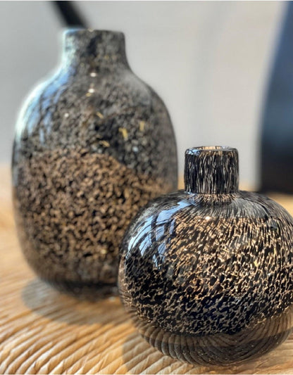 Black Leopard Print Bud Vase