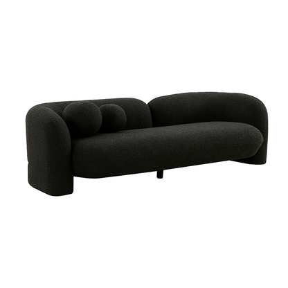 Bonita 3-Seater Sofa - Black Boucle