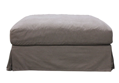 Luxe Slip Cover Ottoman - Gray