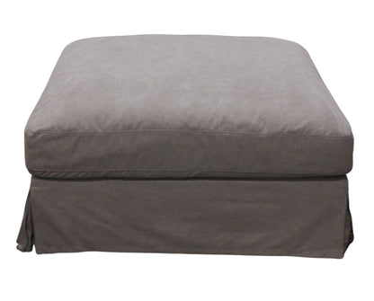 Luxe Slip Cover Ottoman - Gray