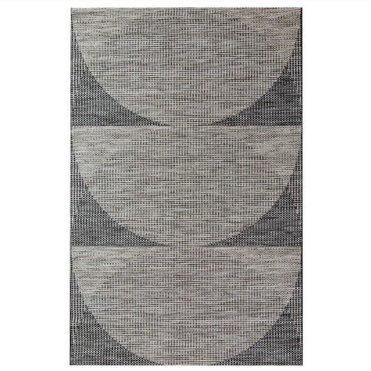 Andros Indoor/Outdoor Circles Charcoal Grey Rug