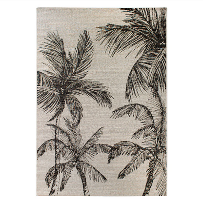 Koh Indoor/Outdoor Palm Trees Cream/Black Rug