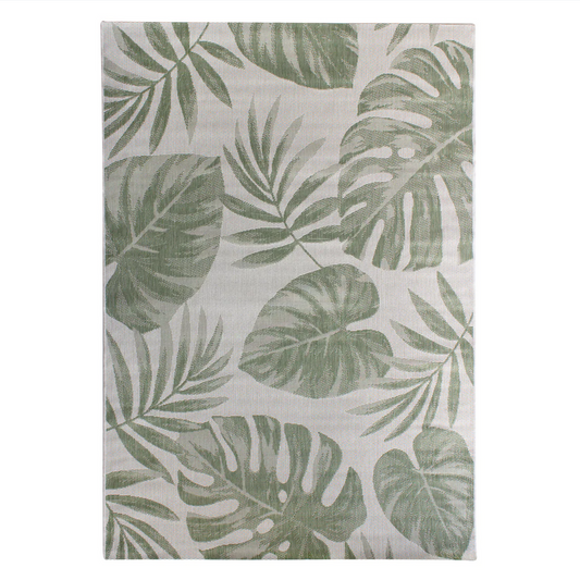 Koh Indoor/Outdoor Monstera Cream/Green Rug