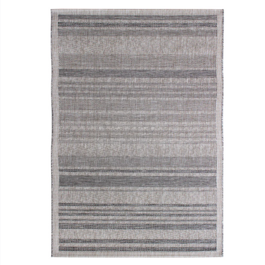 Makana Indoor/Outdoor Stripe Silver/Grey Rug