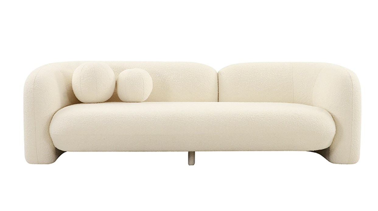 Bonita 3-Seater Sofa - White Boucle