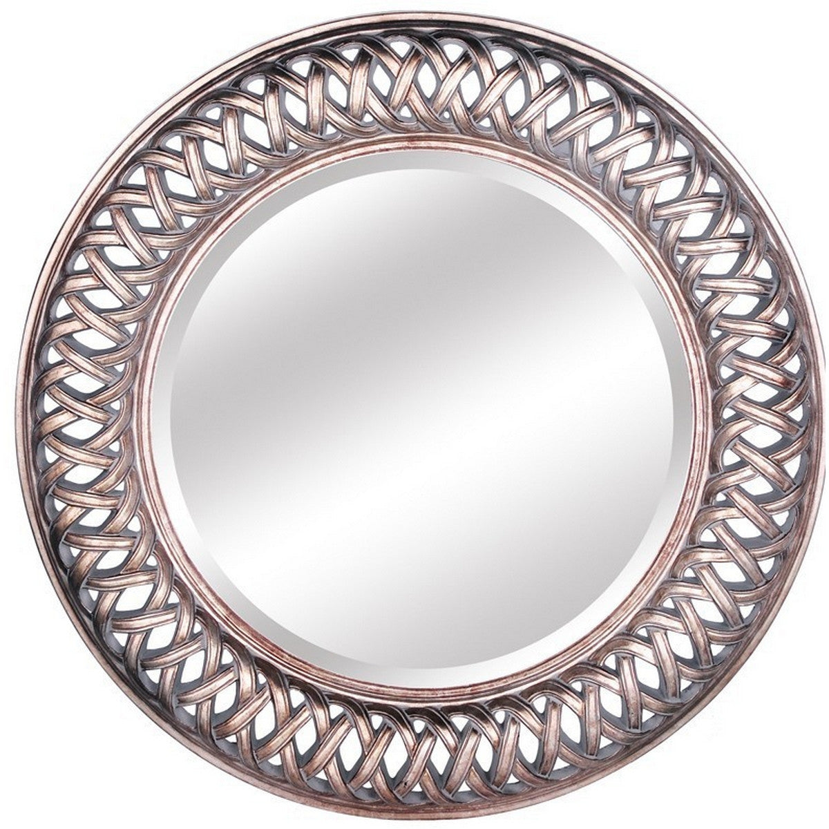 Round Ornate Mirror - Antique Gold