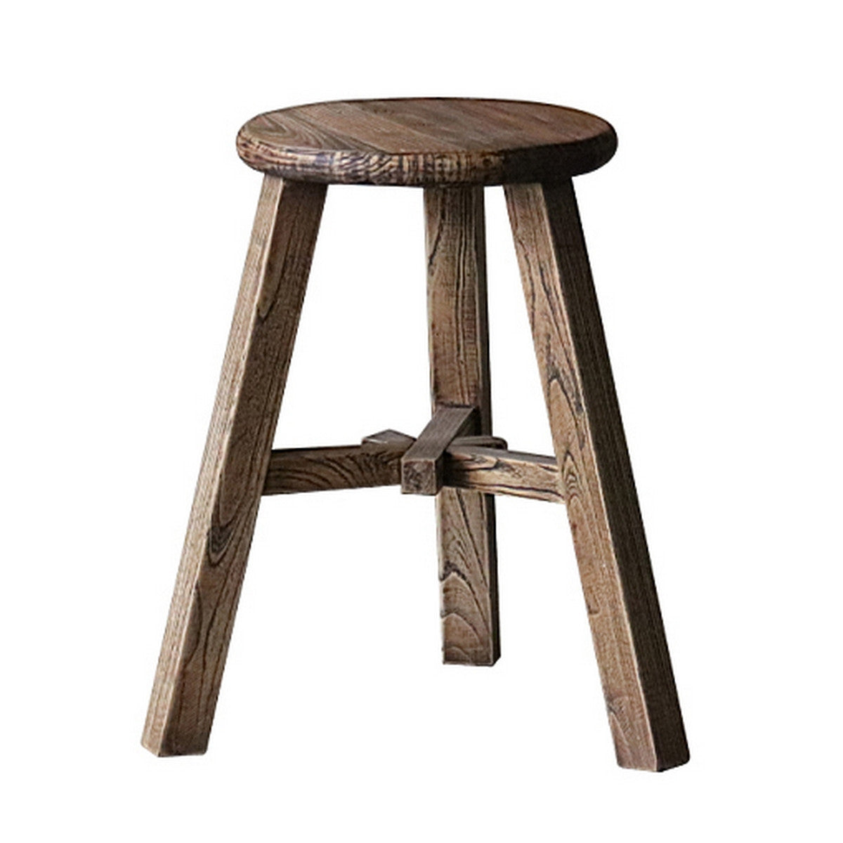 Vintage Elm Stool - Reclaimed Elm