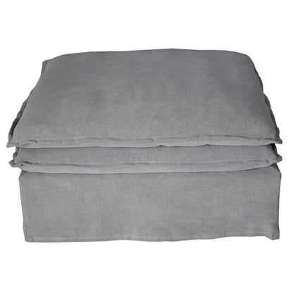 Malta Double Cushion Sectional Ottoman - Grey