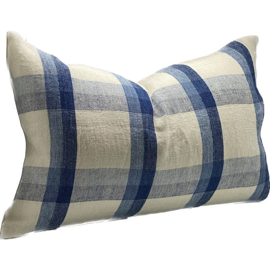 Sanctuary Linen Cushion Cover - Ivory/Denim/Blue