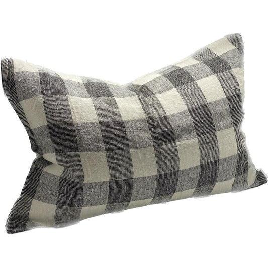 Sanctuary Linen Cushion Cover - Ivory/Charcoal