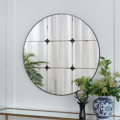 Round Antique Look Wall Mirror