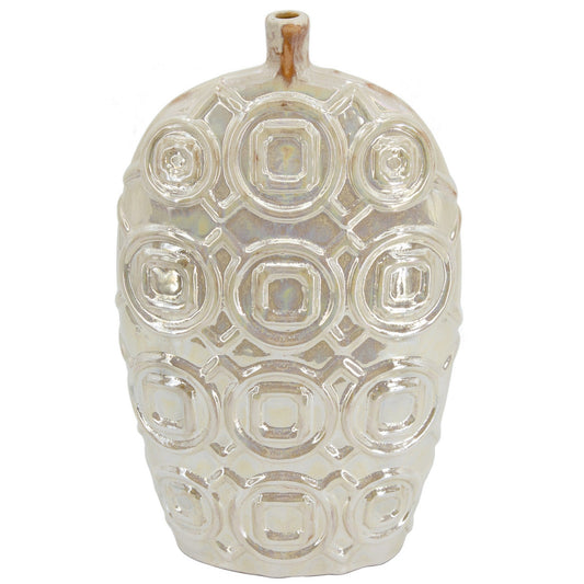 SHELBY SHORT IRIDESCENT GLAZE CERAMIC VASE