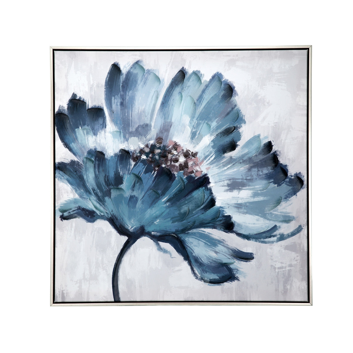 BLUE FLORAL HANDPAINTED WALL ART