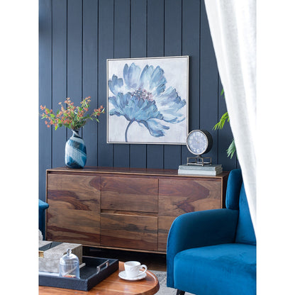 BLUE FLORAL HANDPAINTED WALL ART