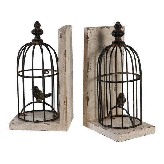 Bird in Cage Bookends - Pair