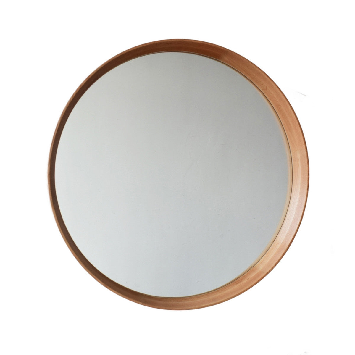 Natural Oak Round Framed Mirror