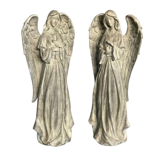 Stone Look Angels Statues Set/2