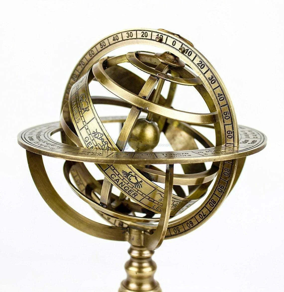 Brass Armillary Globe with Engravings