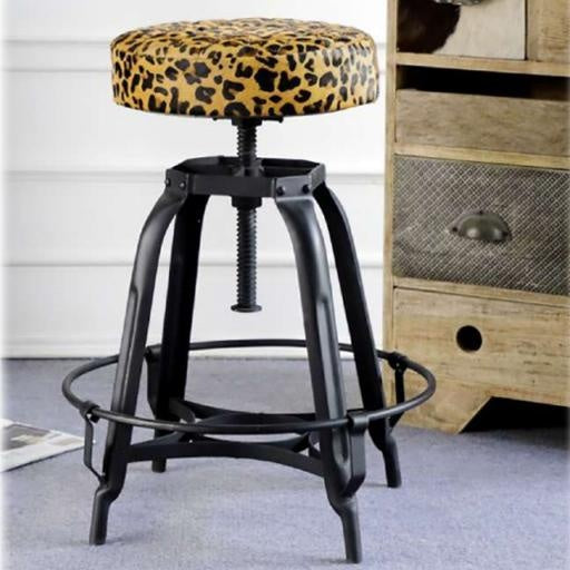 Barstool - Leopard Print Adjustable Height