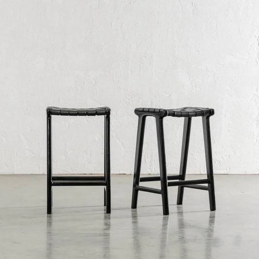 London Counter Stool - Teak Black