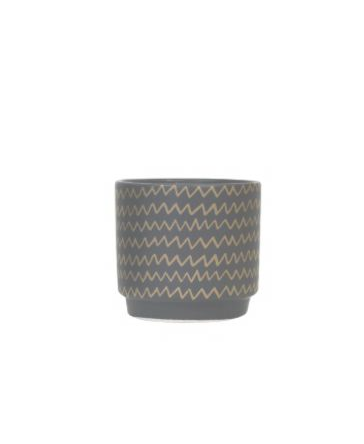 Black/Gold Zig Zag Planter SMALL