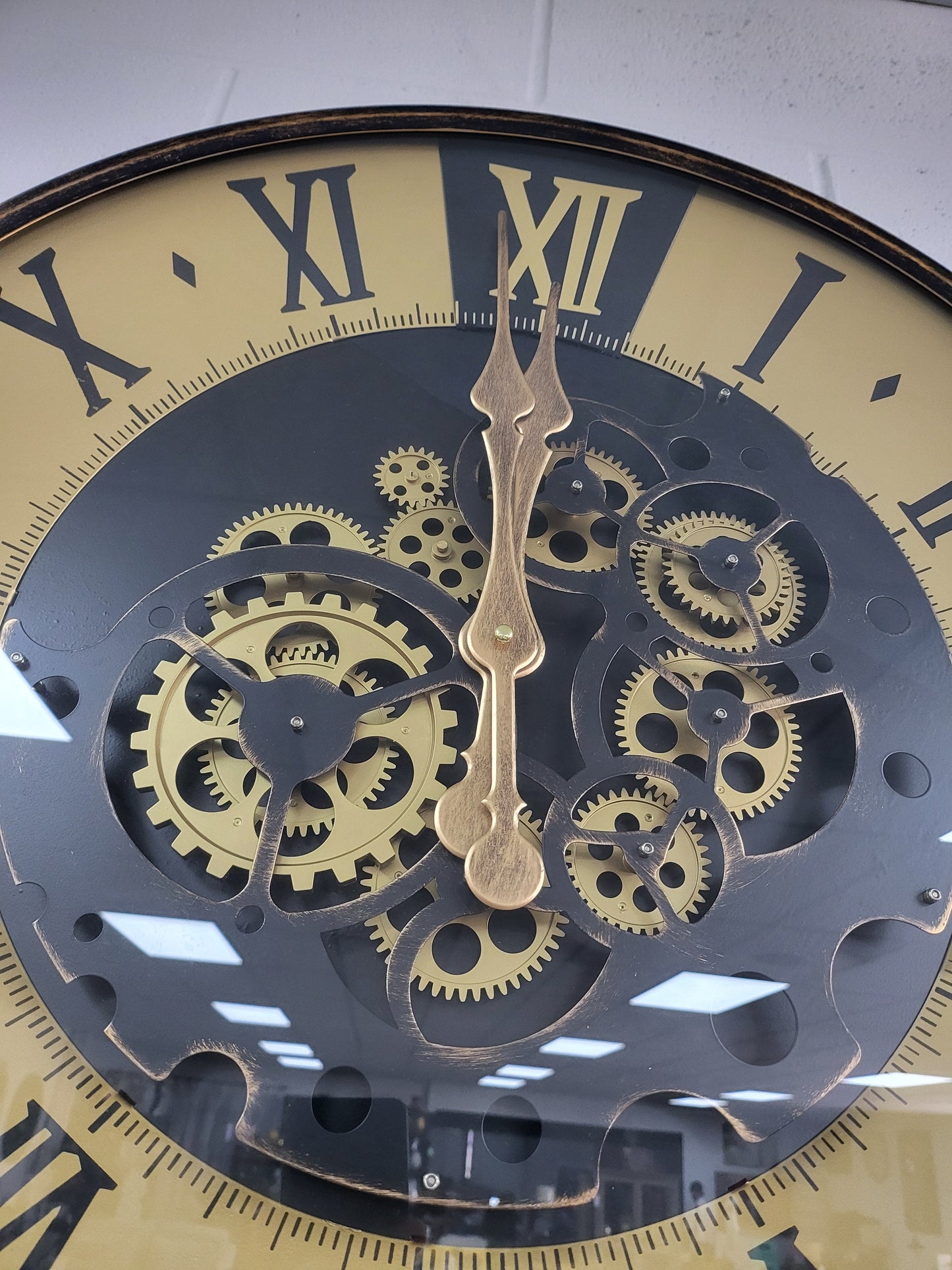 Roman Wall Clock with Gears