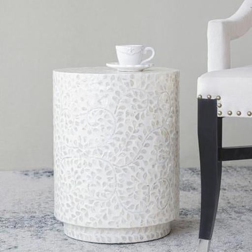 Round Accent Table - White