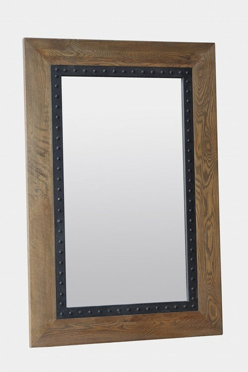 Oak Mirror Iron Frame