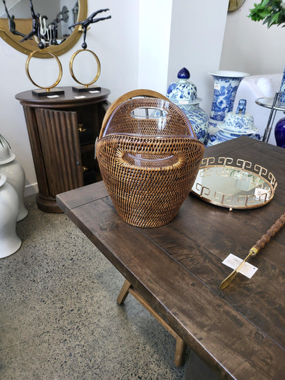 Ice Bucket Rattan With Plastic Insert