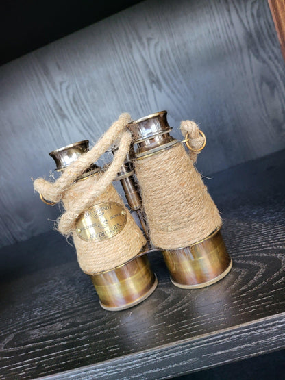 Brass Jute Binoculars 2 Tone