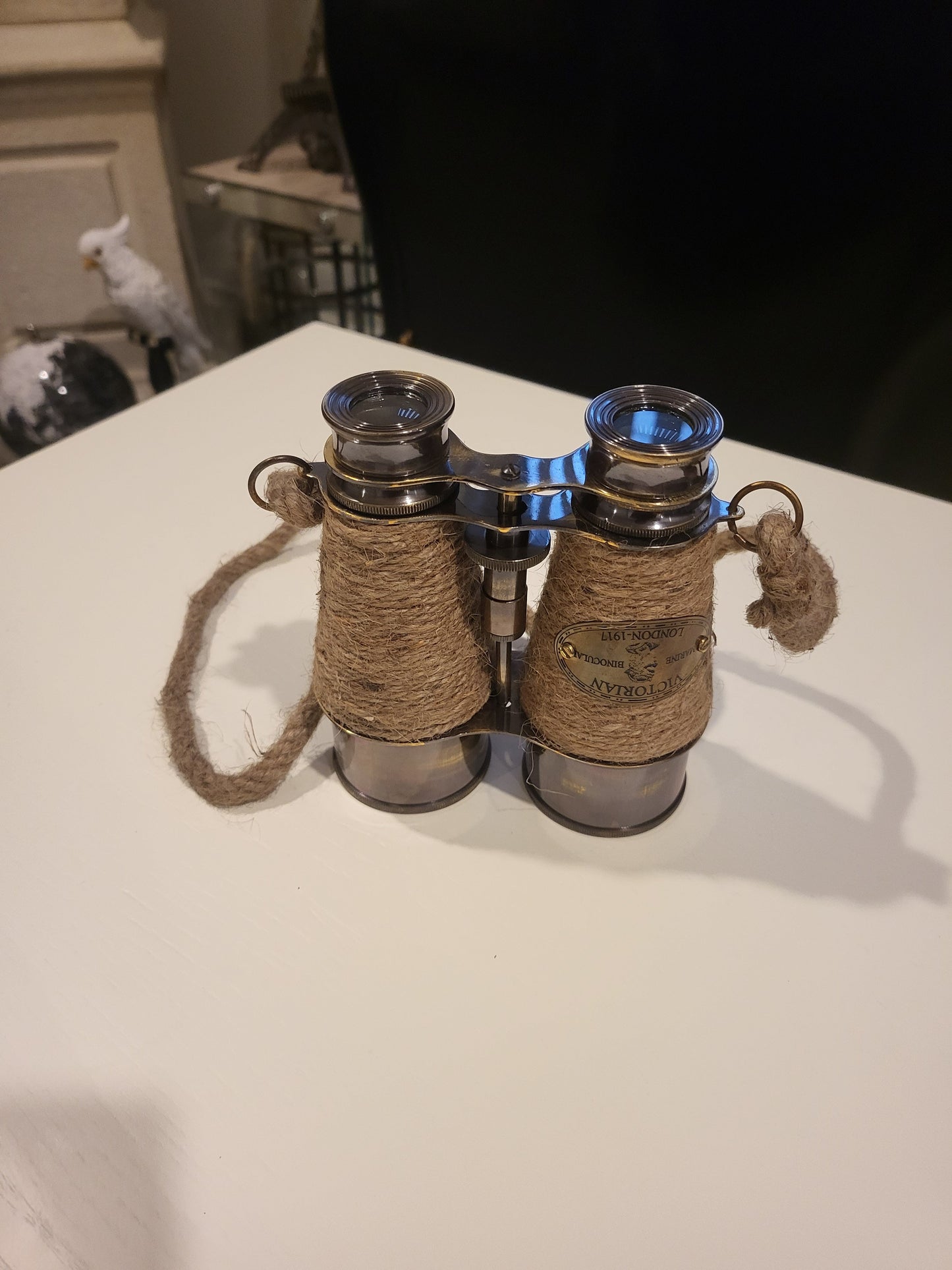 Brass Jute Binoculars 2 Tone