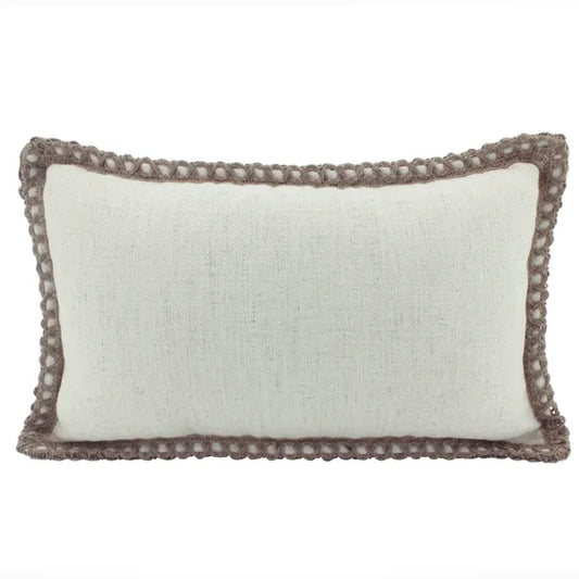 Jute Linen Cushion Beige 30x50cm