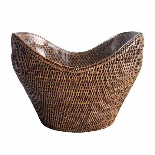 Ice Bucket Rattan With Plastic Insert