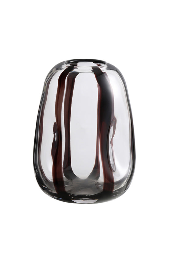 Black Stripe Glass Vase - Large