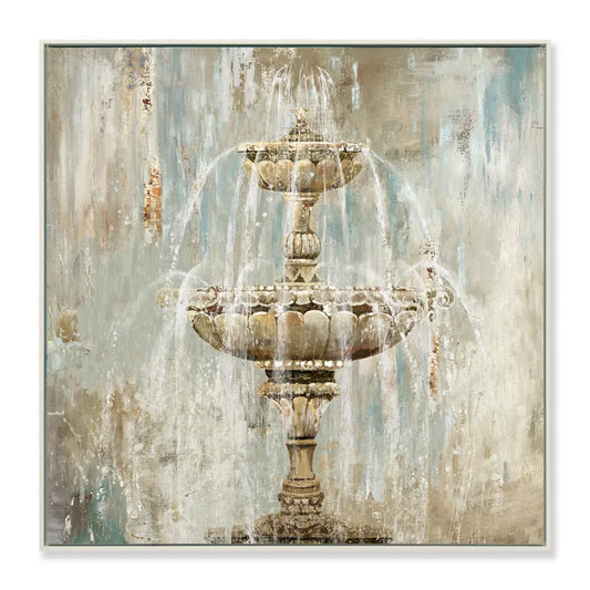 The Marble Fountain Framed Canvas Print