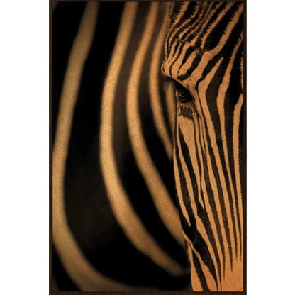 Framed Canvas Art - Sepia Stripes