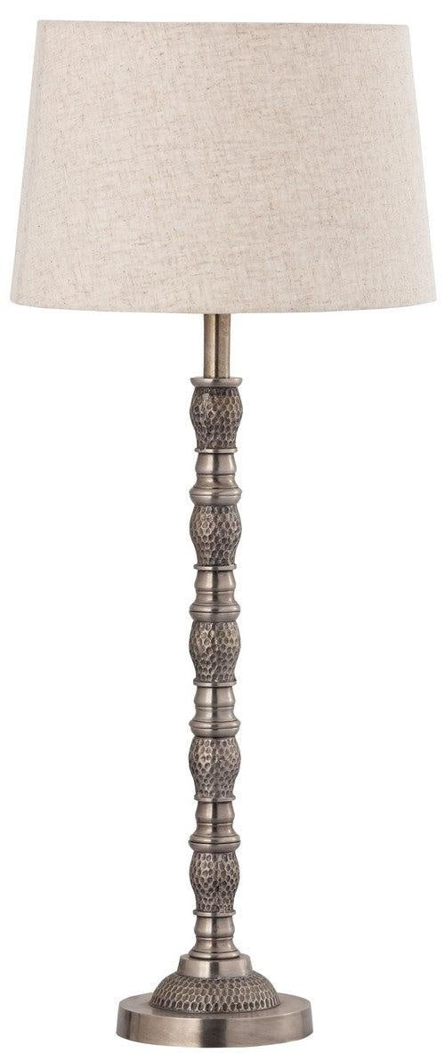 Table Lamp & Shade - Silver Antique / Natural Linen